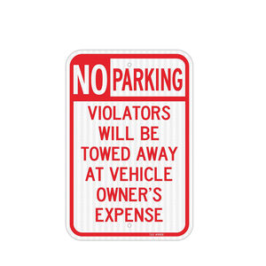 لافتة معدنية مخصصة للسلامة المرورية عاكسة للضوء بتصميم مربع تحمل عبارة 'ممنوع الوقوف' و'ممنوع التدخين' - Product Image 2