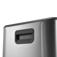 Poubelle à pédale rectangulaire à fermeture en douceur 5L seau de stockage en acier inoxydable pour déchets ménagers