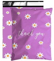 Sacs d'expédition en polyéthylène à motif floral violet, auto-adhésifs, imperméables, pour l'emballage de colis de marques féminines