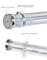 Luminaire LED Tri-Proof IP68 IK10 50W résistant à la corrosion, luminaire tubulaire linéaire pour usine industrielle