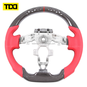 Volant personnalisable TDD compatible avec Nissan Sylphy 350z Teana Racing, cuir, fibre de carbone, sport, fond plat, plusieurs couleurs - Product Image 5