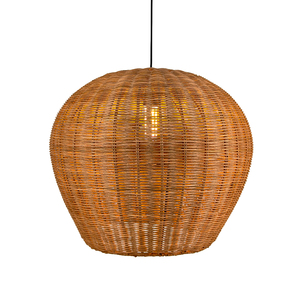 Lampadario Artigianale in Rattan, Lampada <span class=keywords><strong>a</strong></span> Sospensione in Vimini Intrecciato Stile Europeo, Lampada Pendente in Rattan Marrone per Casa, Hotel, Ristorante - Product Image 1