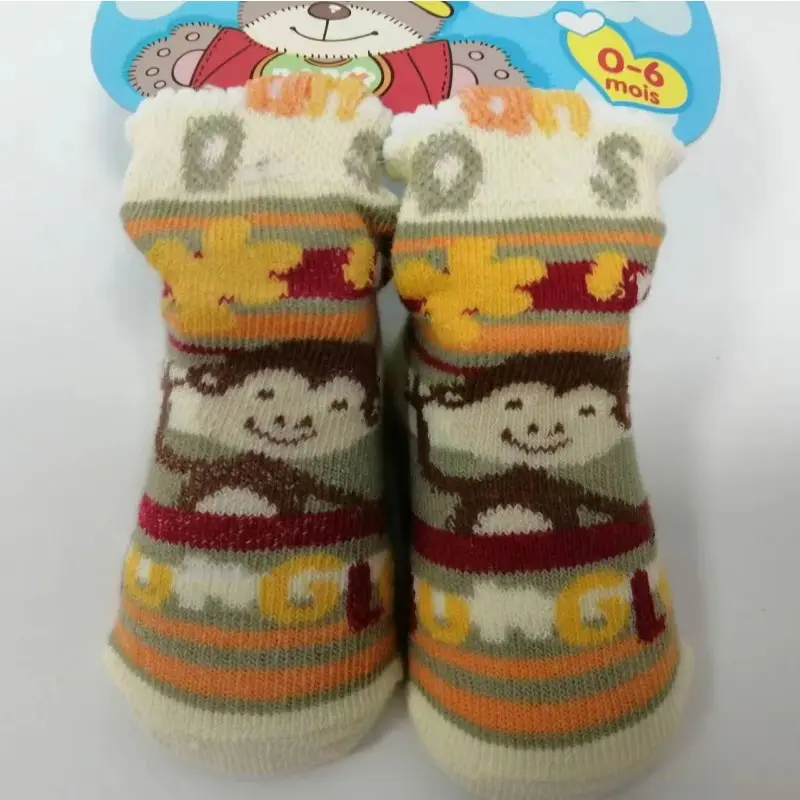 Cheap 0-6M Non-slip winter Cotton Breathable Cartoon Printing Keep Warm boot socks Baby Socks