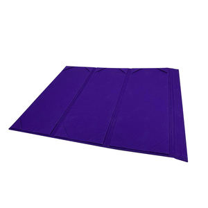 Soportes de mesa triangulares de lino morado de alta calidad para menús, soportes magnéticos para postres, soportes de mesa tipo carpa para tarjetas - Product Image 5