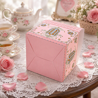 Boîte d'emballage de jouets en carton recyclé rose personnalisée forme de maison fantaisie avec impression par stratification mate boîte de papier à motif unique