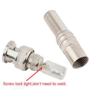 High Quality Factory Male RG59 RG6 Coaxial BNC PIN <b>Connector</b> Plug CCTV <b>Quick</b> Screw BNC <b>Connector</b> - Product Image 2