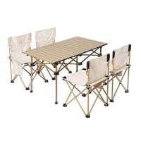 Ensemble de table et chaises pliantes légères pour le camping en plein air, 5 pièces, table de pique-nique portable, logo personnalisé pour la plage, la salle de sport