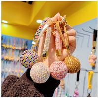 Porte-clés pendentif boule lourde en strass, breloque de sac, bijou scintillant pour femme, idéal Noël