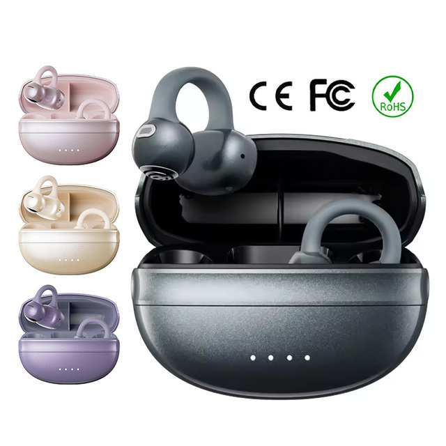 T9 Cilp on Ear OWS Wireless Headphone with CE FCC Rohs DNS Noise-cancelling IPX5 Waterproof Sport Fitness Bluetooth 5.4 Earphone