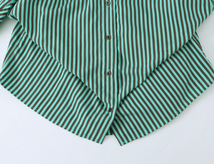 SHENZHU Nouvelle Chemise Femme Été 2026 à Boutons, Plis Latéraux, Col Fin, Manches Longues, Rayée, Coupe Ample 7484107 - Product Image 6