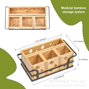 Estante de Almacenamiento de Cocina de Bambú, Escurridor de Platos Multifuncional con Panel Deslizable, Fácil de Limpiar, Organizador de Vajilla - Product Image 4