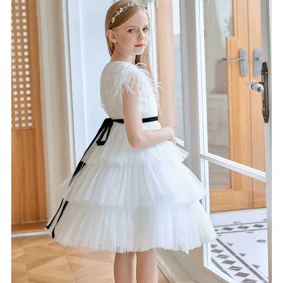 Children Baby Princess Style White Christmas Birthday Summer