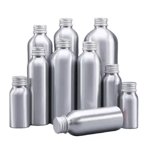 Free Sample 30ml 50ml 100ml 120ml 150ml 250ml Metal Aluminum Bottle With Metal Screw Cap