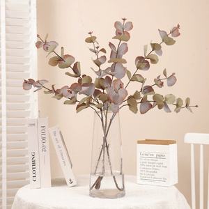 Eucalipto Artificial Flor del hogar Planta verde Flor Arte Decoración Ramo Rama única Hoja de dinero peluda - Product Image 2