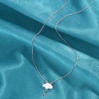 Collier pour femme en argent sterling 925, pendentif créatif nuage et éclair en nacre, bijoux fins, vente chaude