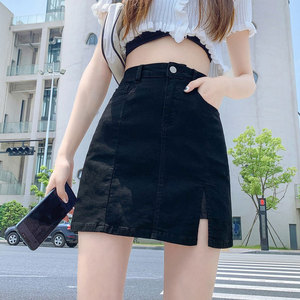 Falda corta <span class=keywords><strong>de</strong></span> mezclilla acampanada ajustada Sexy para <span class=keywords><strong>mujer</strong></span> azul oscuro cintura alta envoltura <span class=keywords><strong>de</strong></span> glúteos dividida Botón <span class=keywords><strong>de</strong></span> lavado ligero decoración <span class=keywords><strong>de</strong></span> talla grande verano - Product Image 6