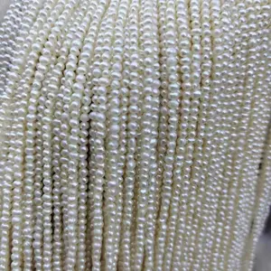 2.5-3 mm mimi near round loose pearl wholesale freshwater pearl in strand, A+ mini freshwater pearl