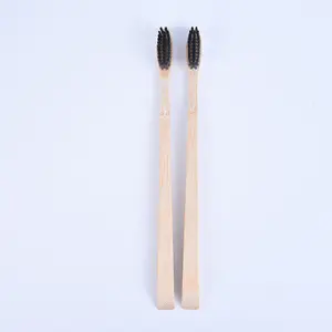 Soft Bristle Adult Bamboo Toothbrush For Hotels Disposable Batch With T-Tail Shape And Custom Logo Travel Size