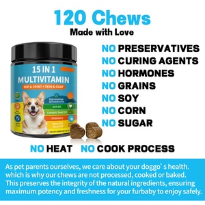 OEM 15 en 1 – Friandises multivitaminées pour chiens avec glucosamine, <span class=keywords><strong>huile</strong></span> <span class=keywords><strong>de</strong></span> foie <span class=keywords><strong>de</strong></span> morue, MSM, moules verts et chondroïtine pour la santé <span class=keywords><strong>de</strong></span> la peau, <span class=keywords><strong>de</strong></span> <span class=keywords><strong>l</strong></span>'intestin, du cœur et des articulations - Product Image 4