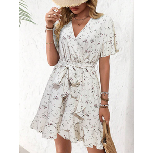 Robe élégante pour les vacances quotidiennes, style floral vintage, mode estivale, style cottage, douce, confortable pour la peau, robes décontractées - Product Image 2