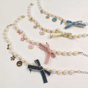 CJH collar de perlas para mascotas, collar de perro gato, bufanda, Azul, Blanco, inglés, corto, hermoso, Teddy, accesorio lindo de Yorkshire - Product Image 3
