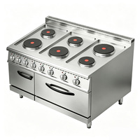 Cuisinière électrique commerciale haute performance avec 6 brûleurs ronds et four de grande capacité, équipement de restauration