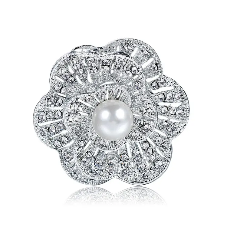 Broche personalizado de joias, flor broches cristal strass broche de aniversário para decoração de roupas