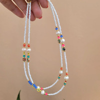 Collier ras du cou bohème fait main avec perles Miyuki, perles de verre et perles d'eau douce, chaîne d'extension dorée réglable, cadeau d'été pour la plage