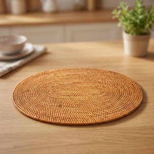 Meilleures ventes en Indonésie, tapis de table en bambou Ata ovale 500 mm, style classique, design antidérapant, qualité alimentaire, fait main, respectueux de l'environnement, Bali - Product Image 1