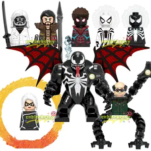 Mainan edukasi anak-anak figur blok bangunan aksi Mini Anti Venom gurita Black Cat Doc film pahlawan Super G0162