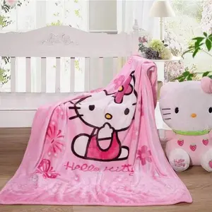 KT Katzendecke Sanrios doppelschichtig verdickt Frühjahr Sommer Kawaii Cartoon Nap-Abdeckung Quilt Klimatisierung Büro Schlafzimmer