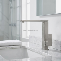 Ensemble de douche moderne monocommande en acier inoxydable à poser sur le plan, finition chromée, avec cartouche céramique rotative pour eau chaude/froide