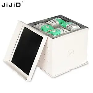 Jijid Hight Kwaliteit Custom Aluminiumfolie Thermisch Papier Lunchbox Verpakking Geïsoleerde Kartonnen Afhaaltaartkoeler Dozen