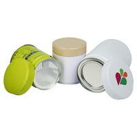 Boîte en fer blanc personnalisable pour thé matcha en poudre, avec étiquette, gaufrée, 6OZ~7OZ, couvercle en fer blanc, pour lait, vente en gros