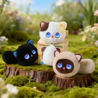 Porte-clés en peluche chat intelligent IA en plastique ABS, jouet interactif vocal 80 langues, poupée de chat interactive, style dessin animé, pendentif de sac portable