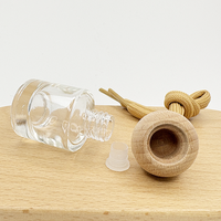 Diffuseur de voiture suspendu transparent de 8 ml, forme plate, avec couvercle en bois, logo personnalisé, impression sérigraphique, parfum d'ambiance