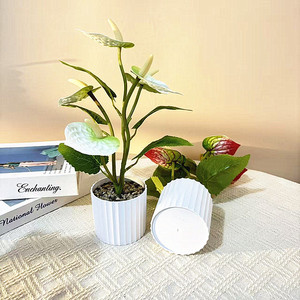 Anturios Artificiales en Macetas Pequeñas de 32 cm, Flor Decorativa Ligera para Cumpleaños y Decoración de Inauguración de Casa - Product Image 3