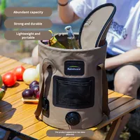 Cubo Plegable Portátil de PVC de 20L con Válvula, Bolsa de Almacenamiento de Gran Capacidad de 3mm de Grosor