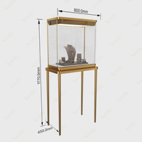 Vitrine à bijoux et montres Sundo Luxury en acier inoxydable et verre trempé avec éclairage LED et étagères pour les bijouteries
