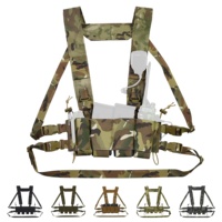 Pochette tactique à quatre emplacements pour magazines, sac de poitrine détachable, équipement de chasse camouflage, doublure polyester MU