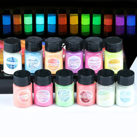 Poudre phosphorescente en titane pour nail art, pigment phosphorescent en résine époxy, 12 couleurs, 20g/pot