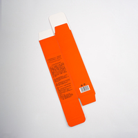 Boîtes pliantes en carton personnalisées pour emballages de soins de la peau, fabriquées en Chine, fines, hautes, orange, à extrémité pliée