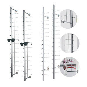 Rak pajangan kacamata hitam Jumlah dinding, Aluminum Aloi, penyangga tampilan kacamata optik LOC-A/B/<span class=keywords><strong>C</strong></span>- 9/12/14/16/18/20 pasang - Product Image 1
