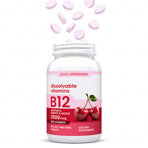 Tablet <span class=keywords><strong>Vitamin</strong></span> <span class=keywords><strong>B12</strong></span> Vegan Lifeworth OEM ODM untuk Dukungan Imunitas & Energi Dewasa dengan Label yang Dapat Disesuaikan - Product Image 3