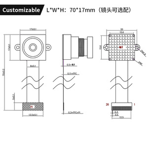 โมดูลกล้อง HDR สำหรับหุ่นยนต์บันทึกภาพเคลื่อนไหวความเร็วสูง 12MP 4K2K IMX377 30fps - Product Image 5