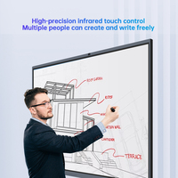 Tableau blanc interactif intelligent pour l'enseignement, tableau numérique à écran plat Android 4K de 75 pouces