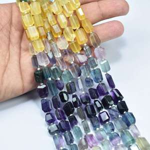 Perles de pierres précieuses en forme de pépites de fluorite naturelle, 6x11 mm, perles en vrac pour la fabrication de bijoux, provenant d'un fabricant indien - Product Image 2