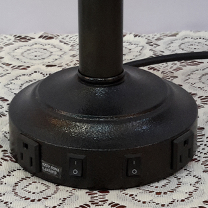 Modern Black Crack Finish LED Desk <strong>Lamp</strong> Electric Power Outlet New Style <strong>Drum</strong> Table <strong>Lamp</strong> Hotel Living Room Fabric Metal <strong>Shade</strong> - Product Image 5