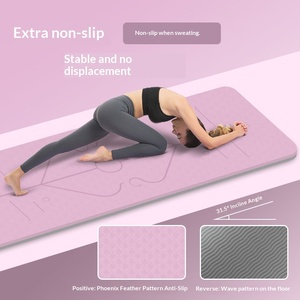 <span class=keywords><strong>Tapis</strong></span> <span class=keywords><strong>de</strong></span> yoga TPE antidérapant et absorbant les chocs, largeur 68 cm, double couleur, 6 mm, personnalisable, exclusivité transfrontalière, vente en gros usine - Product Image 3