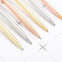 Stylos à bille rétractables en acier inoxydable avec logo personnalisé, excellent cadeau pour les entreprises, les bureaux, les étudiants, les enseignants, les mariages, pointe moyenne